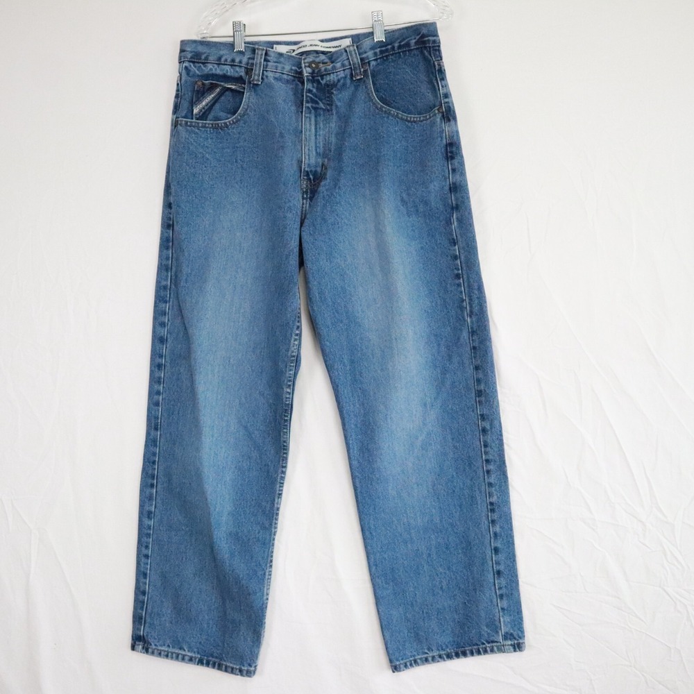 PACO Jeans Mens 34x30 Baggy Wide Leg Loose 90s Skater‎ Hip-Hop Y2K Denim Blue